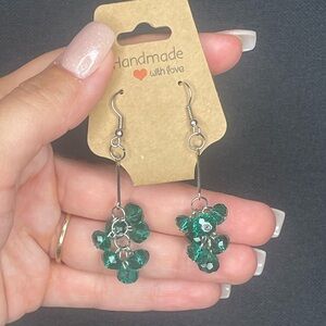 Handmade Green Crystal Earrings